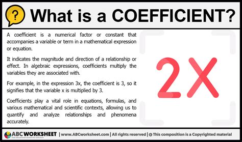 What is a Coefficient | Definition of Coefficient