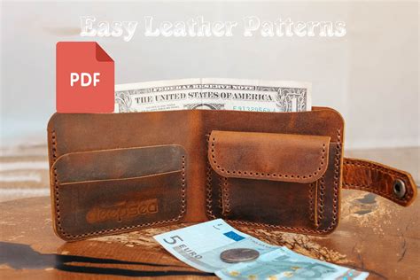 Pdf Pattern Bifold Wallet With Coins Pocket Template Etsy