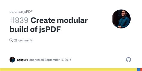 Create Modular Build Of Jspdf · Issue 839 · Parallax Jspdf · Github