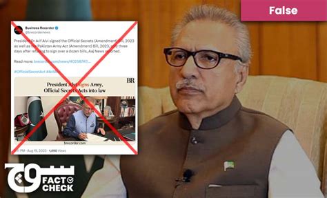 President Arif Alvi Did Not Sign New National Security Laws