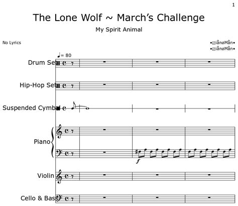 The Lone Wolf Marchs Challenge Sheet Music For Drum Set Hip Hop