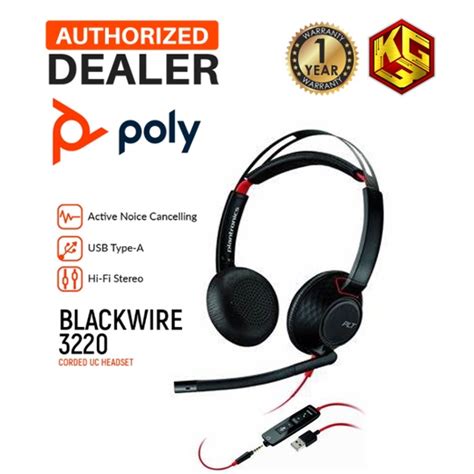 Poly Plantronics Black Wire C3220 3220 Usb A Headset With Noise