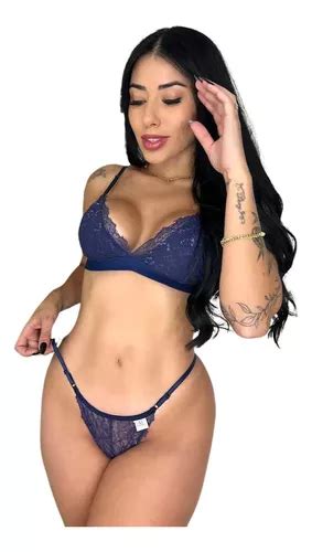 Kit 03 Conjuntos Lingerie Renda Calcinha Sutiã S Bojo Sexy MercadoLivre