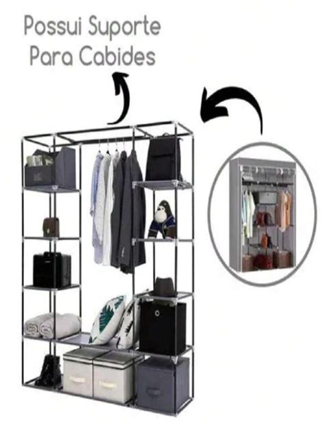 Guarda Roupa Dobr Vel Organizador De Roupas Port Til Multiuso Arm Rio