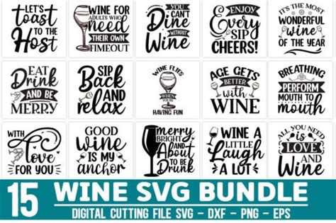 Wine Svg Bundle Etsy