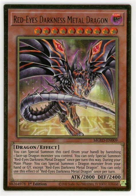 Yugioh Red Eyes Darkness Metal Dragon Mged En Gold Rare St Edition