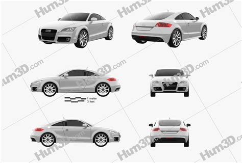 Audi Tt Coupe 2016 Blueprint Template 3dmodels