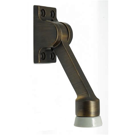 4 12 In Solid Brass Square Kick Down Door Stop In Antique Brass 13100