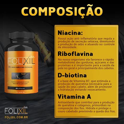 Folixil Plus Suplemento Capilar Natural Fórmula Exclusiva 60