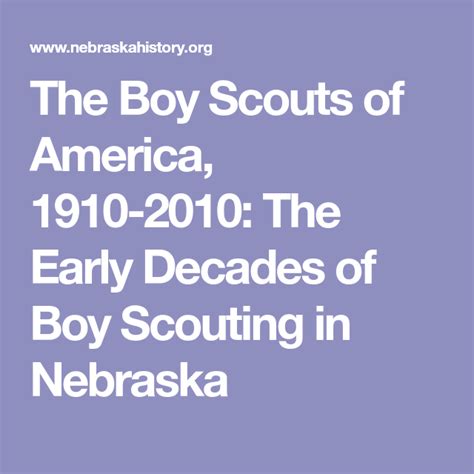 The Boy Scouts Of America 1910 2010 The Early Decades Of Boy Scouting