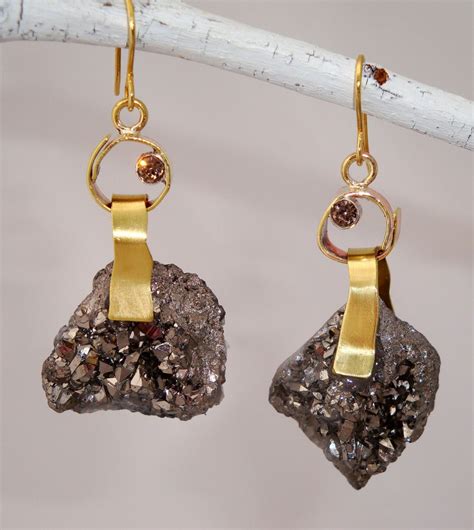 Silver Druzy Earrings Nectar Jewelry Handcrafted Custom Jewelry