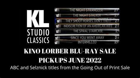 Kino Lorber Going Out Of Print Blu Ray Sale Titles June 2022 YouTube