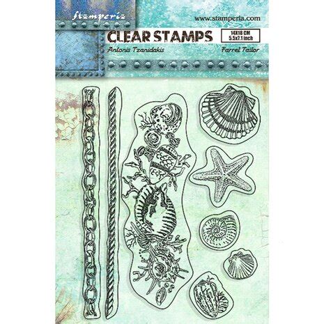 Stamperia Songs Of The Sea Clear Stamps Shells Dandelion Stamps