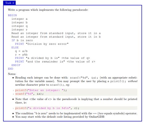 Solved Task 4 Write A Program Which Implements The Following