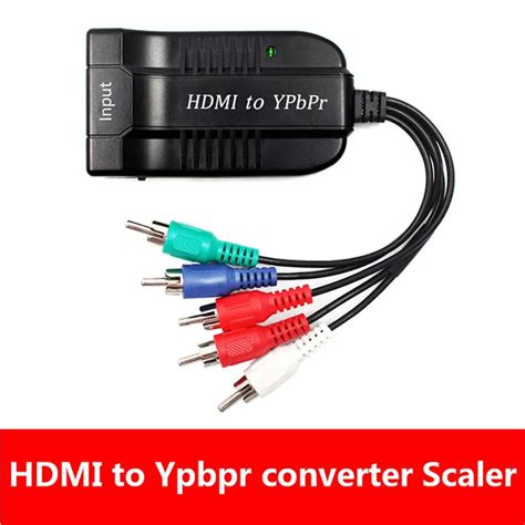 1080p HDMI To 5 RCA Ypbpr Component Scaler HDTV Video Audio Converter