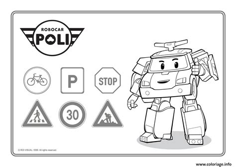 Coloriage Signalisation Panneaux De Securite Routiere Dessin Robocar