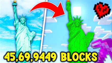 I Build Statue Of Liberty In Minecraft Hardcore Youtube