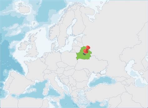 Premium Vector | Republic of belarus location on europe map