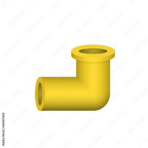 PVC Plastic Pipe Fitting Vector Design Isolated On White Background 90