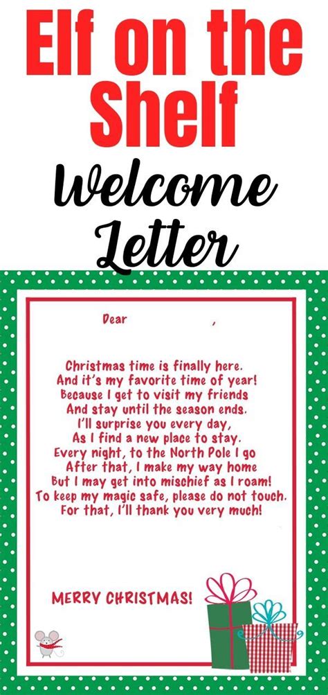 Elf On The Shelf Arrival Letter Printable Template Free Elf On