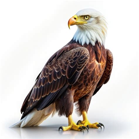 Premium Photo Bald Eagle Standing On Hind Legs Generative Ai