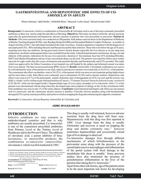 (PDF) Gastrointestinal and hepatotoxic side effects of co-amoxiclav in ...