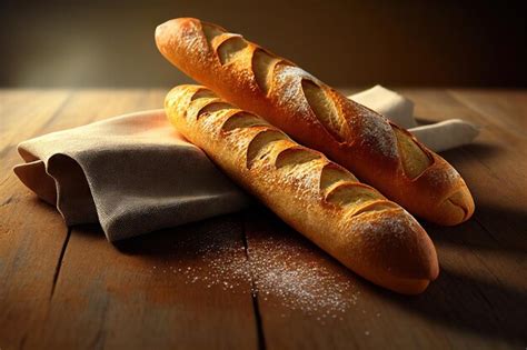 Premium Photo Freshly Baked Traditional French Bread Generative Ai