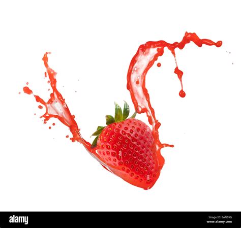 Strawberry Splash On White Background Hi Res Stock Photography And