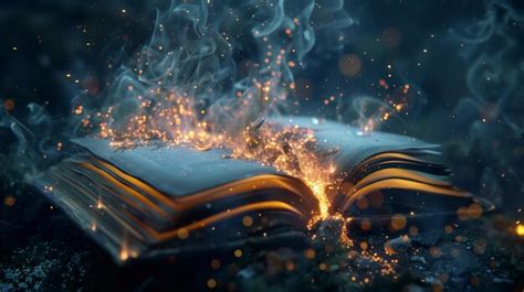 Open Book With Magic Light Magic Book Premium AI Generated Image