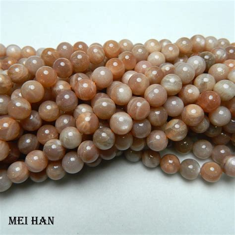 Meihan Natural 4mm 6mm 8mm 10mm Cheap Orange Moonstone Smooth Round