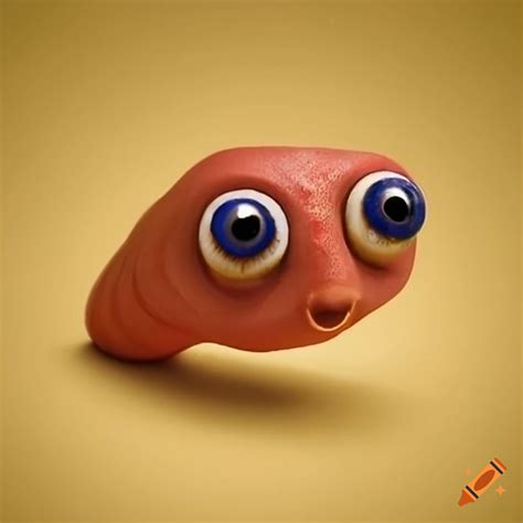 Close Up Photo Of A Worm With Big Eyes