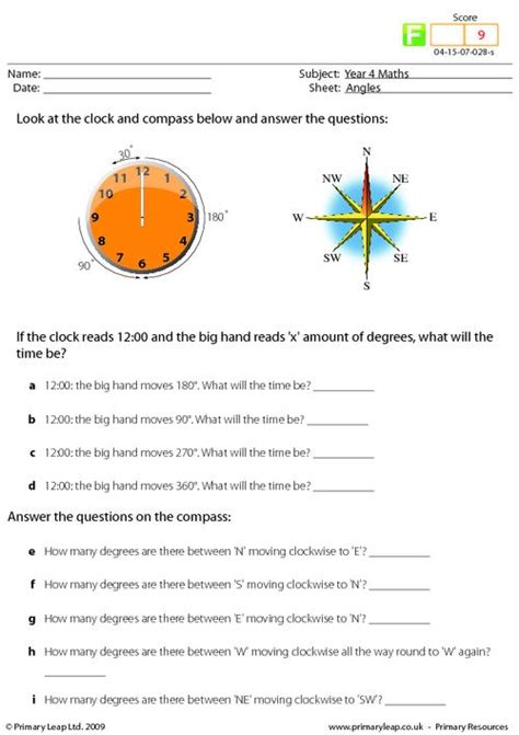 Numeracy Compass Direction Worksheet Uk