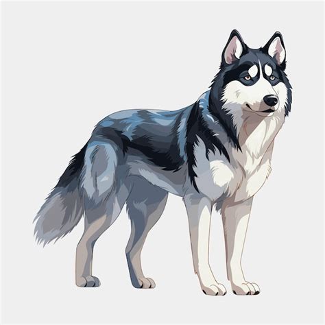 Premium Vector Cute Siberian Husky Dog Cartoon Vector Art