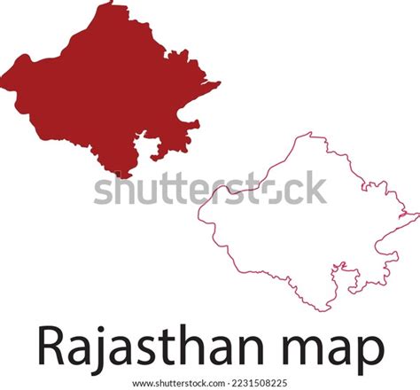 Rajasthan Detailed Map Rajasthan Outline Map Stock Vector (Royalty Free ...