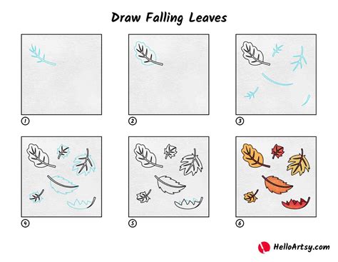 Draw Falling Leaves Helloartsy