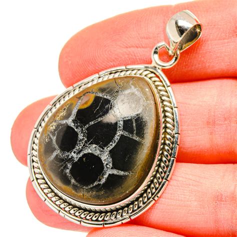 Septarian Geode Pendant 1 34 PD716367 925 Sterling Silver Pendants