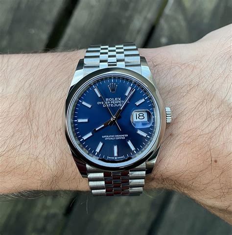 Wts Rolex Datejust Jubilee Mm Blue Stick Lnib R