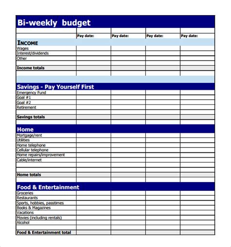 Excel Weekly Budget Template | DocTemplates