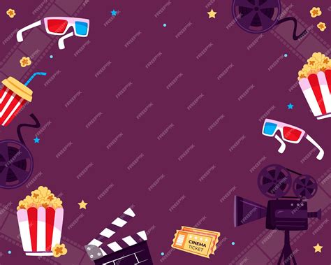 Premium Vector | Hand drawn cartoon cinema background