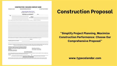 Free Printable Construction Proposal Templates Agreements Pdf Word