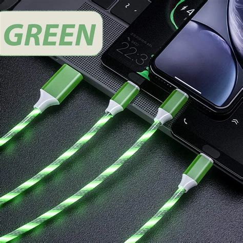 Shemax Led Flowing Charger Cable Light Up Strong Magnetic Charging