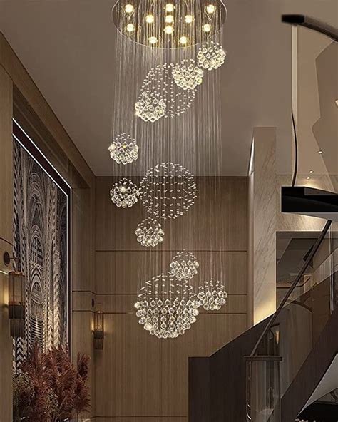 Apbeamlighting Crystal Raindrop Chandelier Staircase Large Spiral