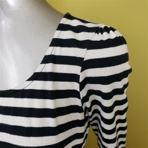 Monteau Los Angeles Womens Black White Peplum Stripe … Gem