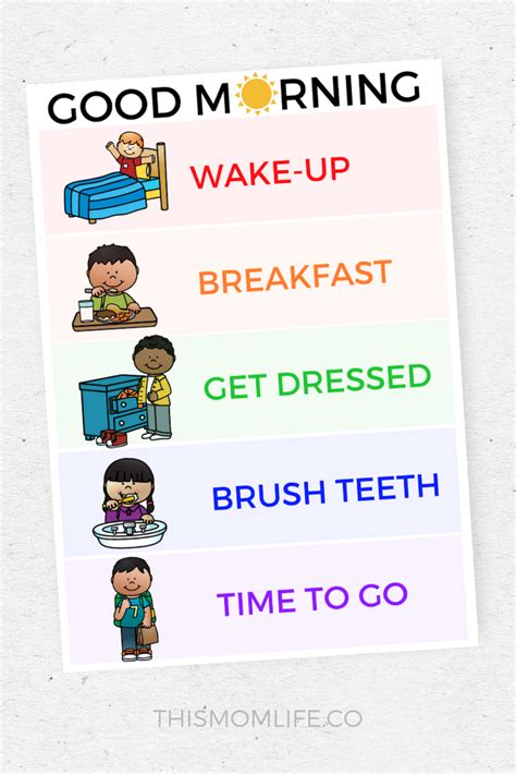 Free Morning Routine Printables For Kids Morning Routine Kids