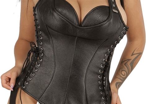 Ledapol Leather Corset W Garters