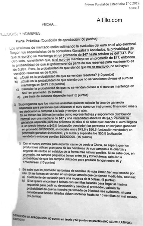 1º Parcial B Estadística Silva 2019 Cs Económicas UBA