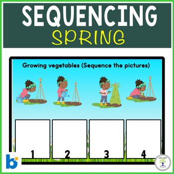 Spring 4 Step Sequencing Boom Cards Sequencing Spring By Disha