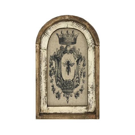 Bee Crest Wall Art 14 X 22 Arch Window Frame Linen Wall Hanging