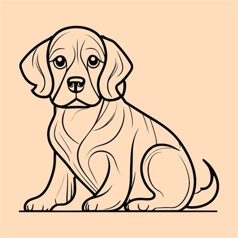 Premium Vector Vector Hand Drawn Dog Outline Illustration