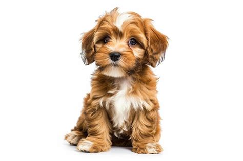 Premium Photo A Small Brown And White Dog Sitting On A White Surface